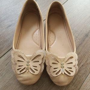 Girls butterfly rhinestone flats